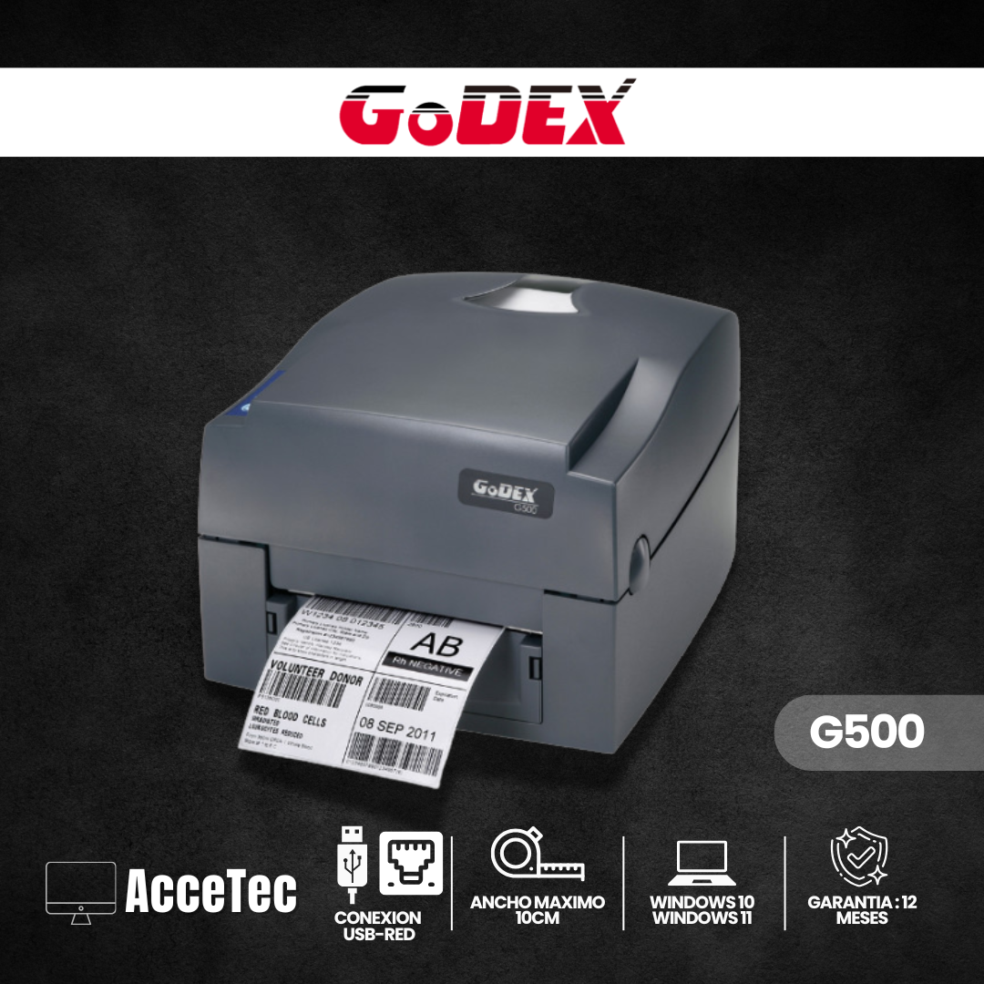 IMPRESORA DE ETIQUETAS ADHESIVA GODEX G500 , USB , RED , RS232