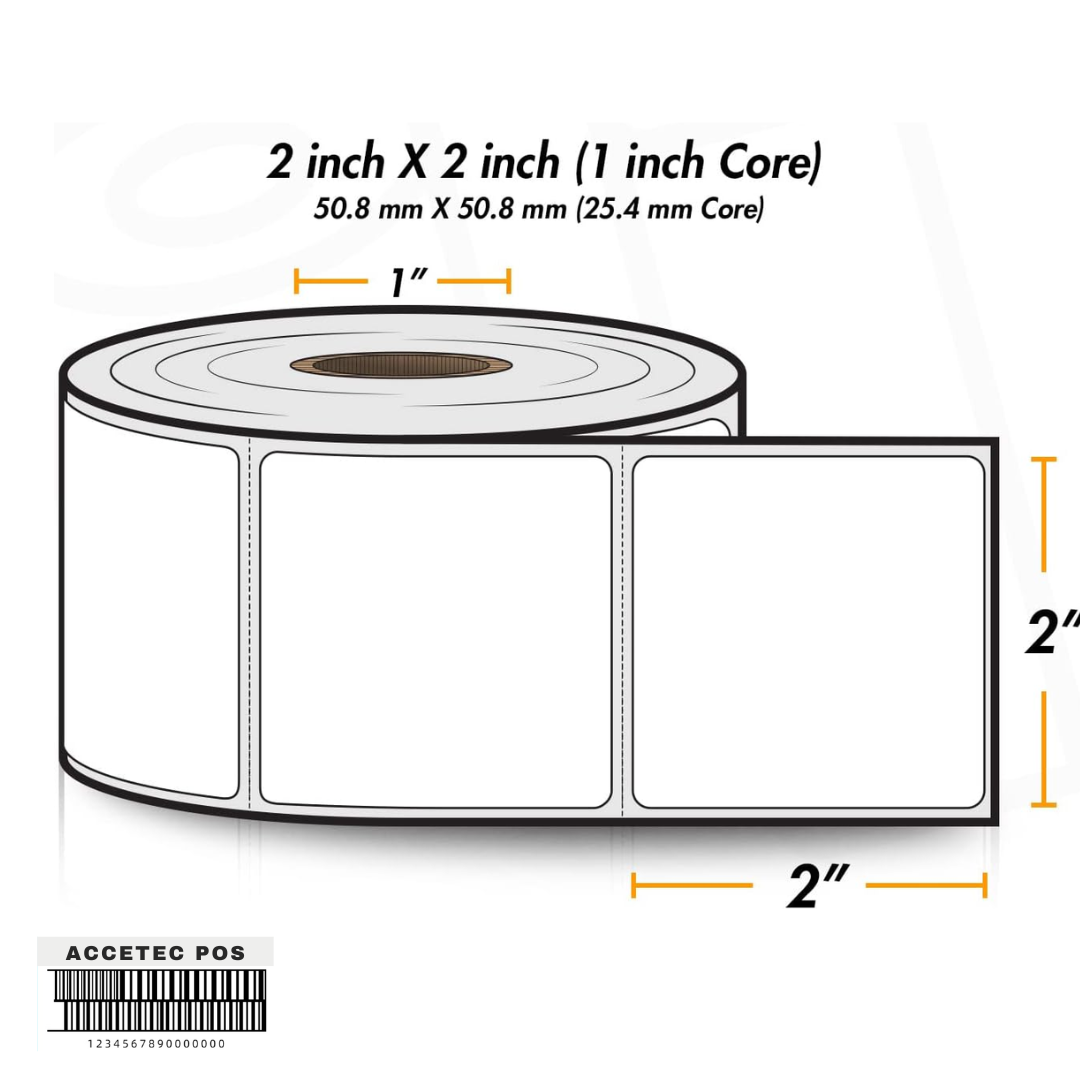 ROLLO DE ETIQUETA TERMICO DIRECTO 2" X 2"(50MM X 50MM) 1COLUMNA ,1000ETIQ