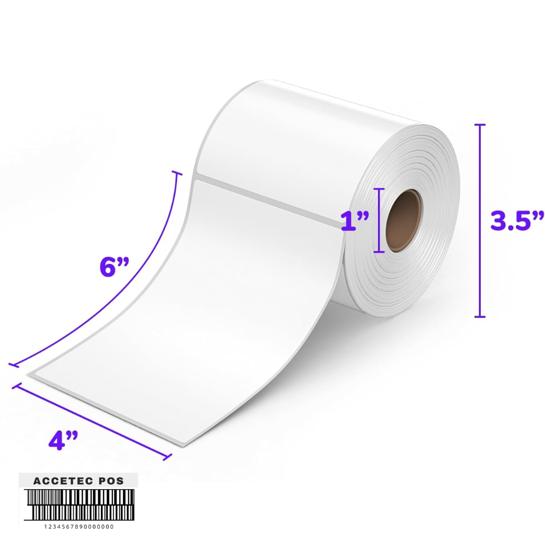 ROLLO DE ETIQUETA TERMICO DIRECTO 4" X 6"(100MM X 150MM) 1COLUMNA ,250ETIQ T1