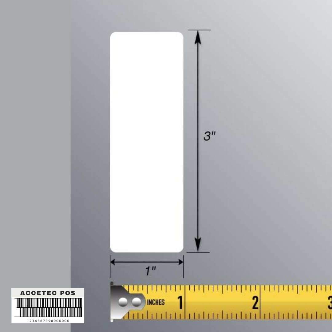 ROLLO DE ETIQUETA TERMICO DIRECTO 3" X 1"(100MM X 25MM) 1COLUMNA ,2000ETIQ
