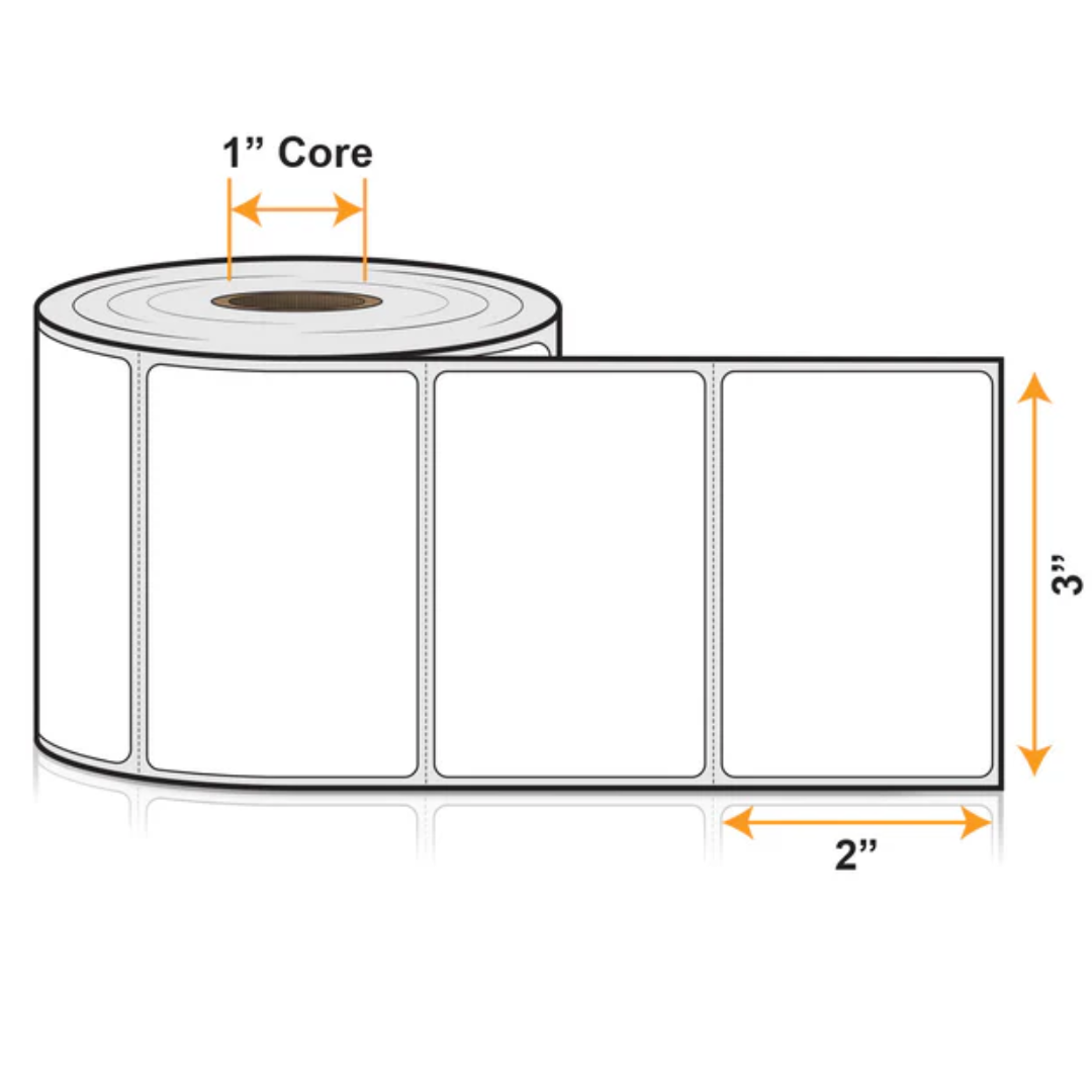 ROLLO DE ETIQUETA TERMICO DIRECTO 3" X 2"(75MM X 50MM) 1COLUMNAS ,1000ETIQ