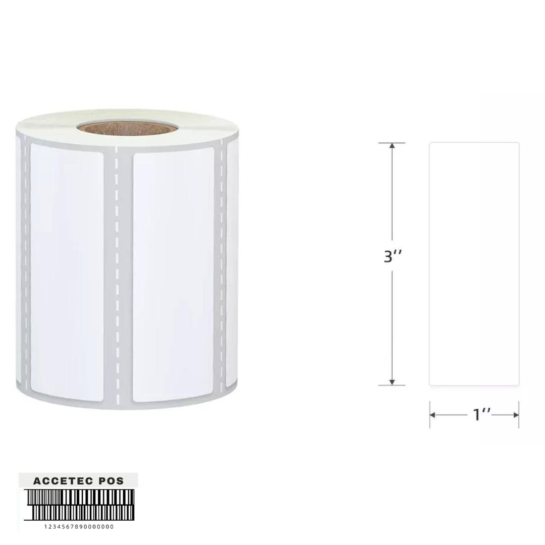 ROLLO DE ETIQUETA TT 3" X 1"(7.5CM X 2.5CM) 1COLUMNAS T1 ,2000 ETIQ