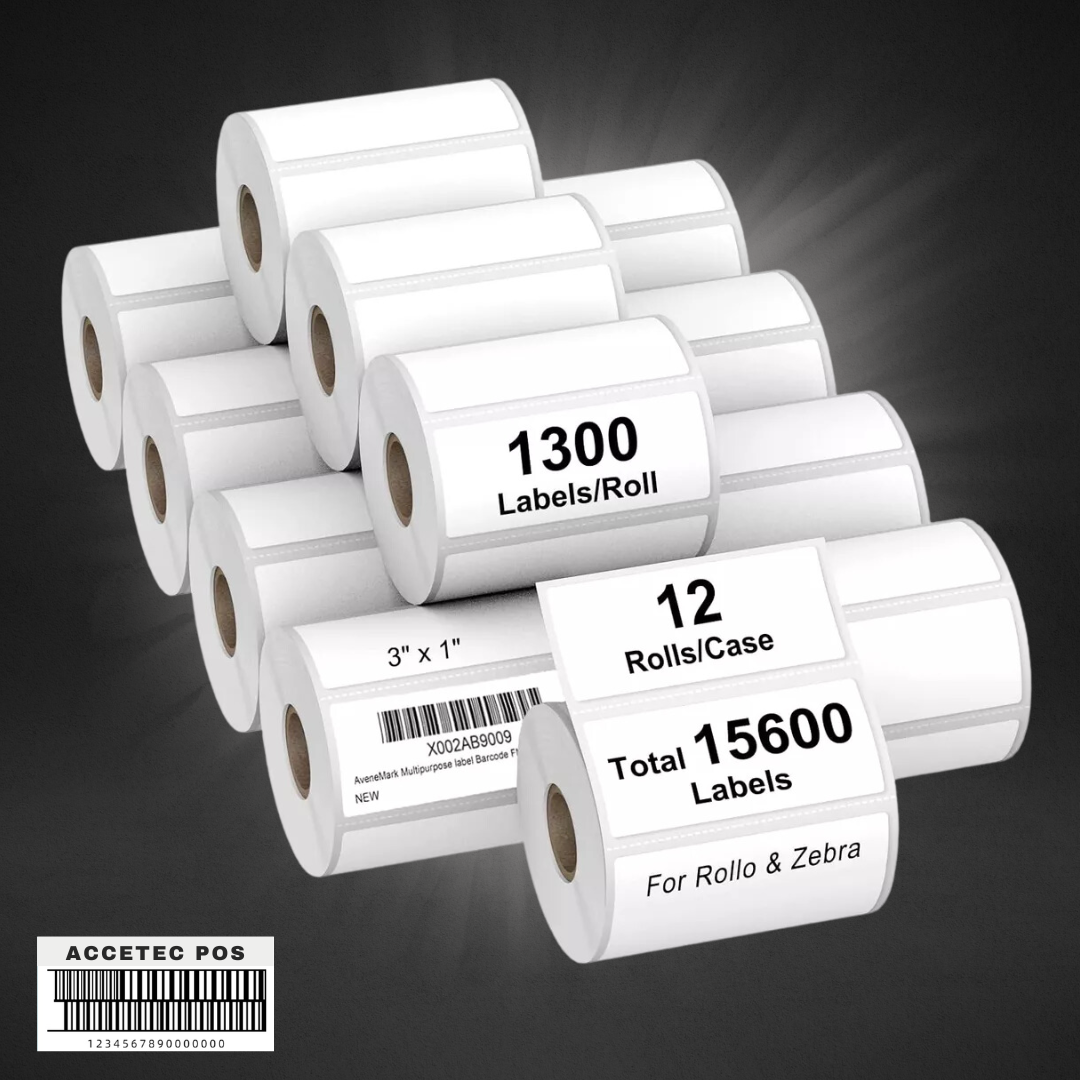 ROLLO DE ETIQUETA TT 3" X 1"(7.5CM X 2.5CM) 1COLUMNAS T1 ,2000 ETIQ