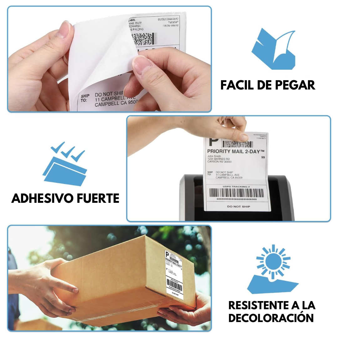 ROLLO DE ETIQUETA PPB 4" X 6"(10CM X 15CM ) 1COLUMNAS ,250 ETIQ T1