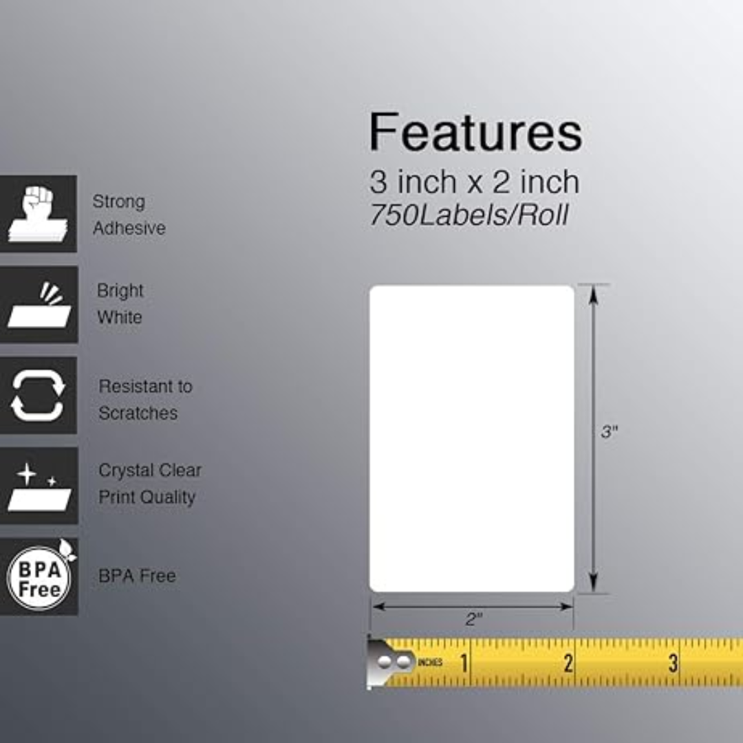 ROLLO DE ETIQUETA PPB 3" X 2" (75MM X 50MM) ,1000 ETQ , 1COLUM-TUCO 1"