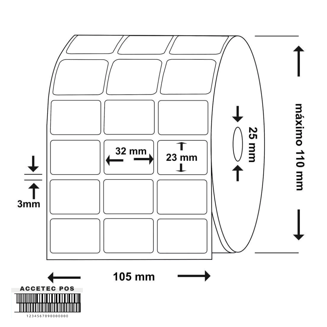 ROLLO DE ETIQUETA PPB 30MMX20MM (3CM X 2CM) ,6000 ETQ , 3COLUM-TUCO 1"