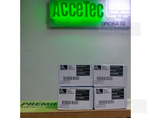 TARJETA PVC PARA CARNET O FOTOCHEK. PACK X 100 UNID ZEBRA