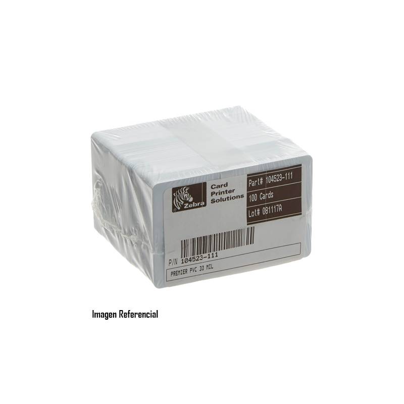 TARJETA PVC PARA CARNET O FOTOCHEK. PACK X 100 UNID ZEBRA