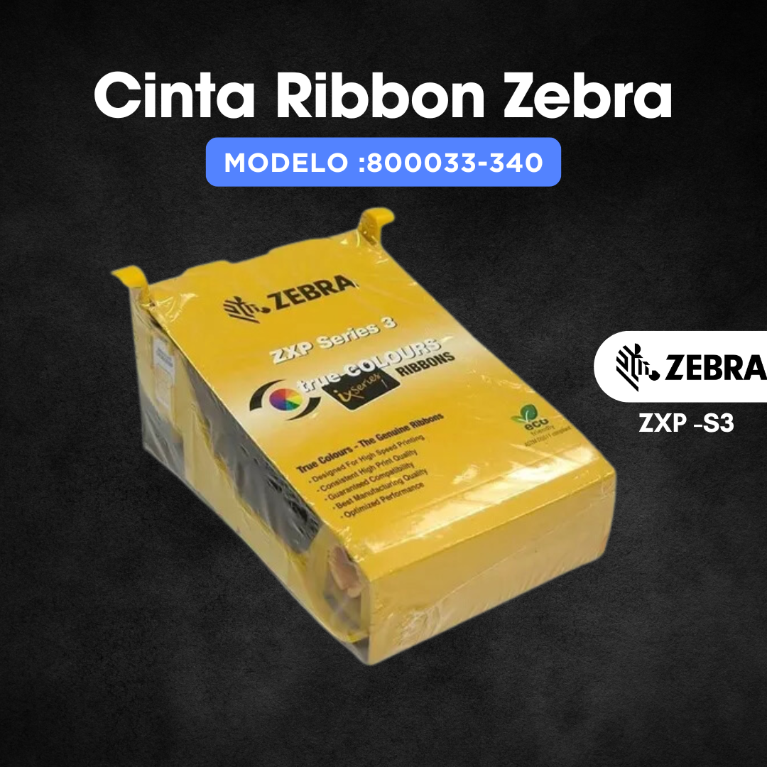 CINTA RIBBON ZEBRA 800033-340 COLOR YMCKO ZXP SERIE 3-280 IMAGENES