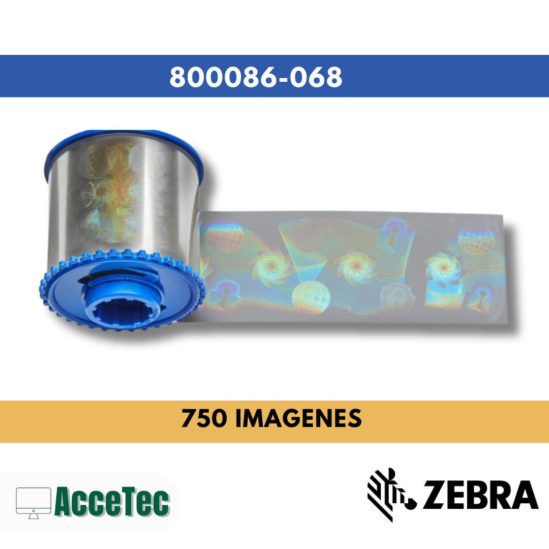 CINTA RIBBON ZEBRA LAMINADOR HOLOGRAFICO 800086-068 PARA IMPRESORA ZXP SERIES 7